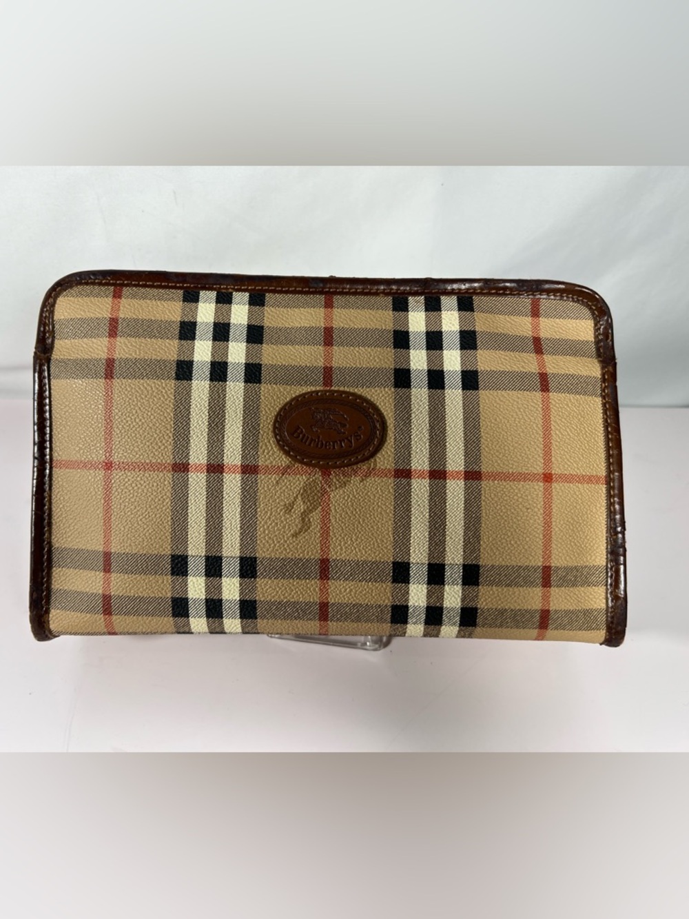3081: Burberrys Vintage Nova Check Folio Clutch Organizer Italy - Picture 1 of 13